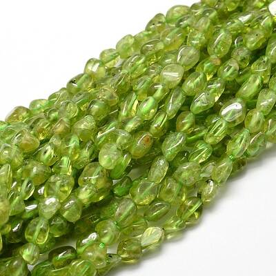 Natural PeridotNuggets Beads Strands