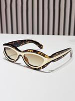 Unisex Fashionable Leopard Print Cat Eye Frame Sunglasses, Summer Trendy Casual Sunglasses for Everyday Use, Fashion Accessor...