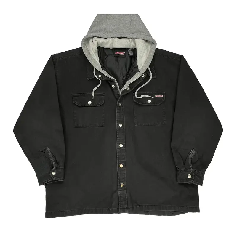 Hooded Dickies Oversized Overshirt - XL Black Cotton | Size: x-large