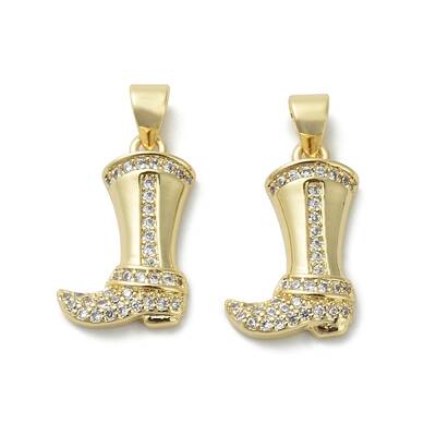 Brass Micro Pave Cubic Zirconia Pendants
