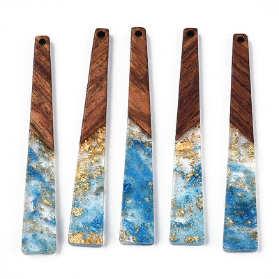 Transparent Resin & Walnut Wood Big Pendants