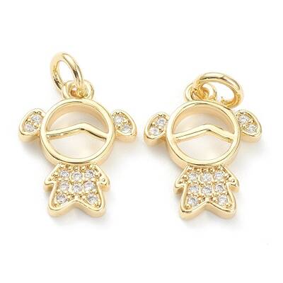 Brass Micro Pave Clear Cubic Zirconia Pendants