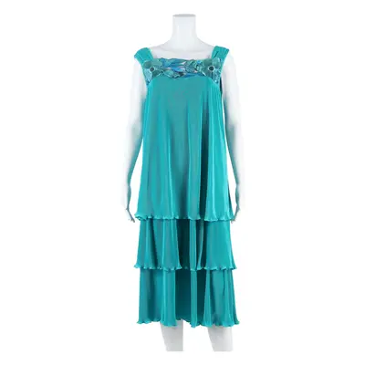 ARCHA PARIS Womens Day Dress Blue Sleeveless Knee Length L