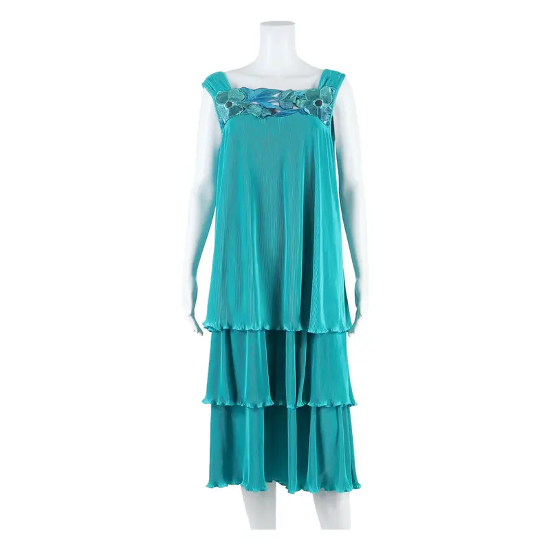 ARCHA PARIS Womens Day Dress Blue Sleeveless Knee Length L