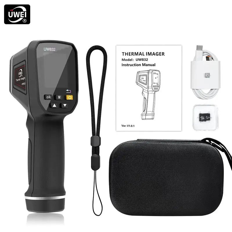 UWEI Infrared Thermal Imager, Handheld Thermal Imaging Camera, Type-C Rechargeable Thermal Imager with 8GB Card & Carry Bag