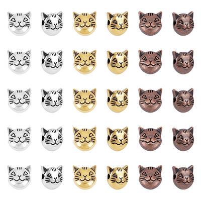 Tibetan Style Alloy Kitten Beads