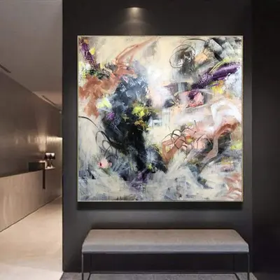 Oversize Colorful Abstract Oil Painting Acrylic Canvas Art Original Wall Decor | PEARL MORNING