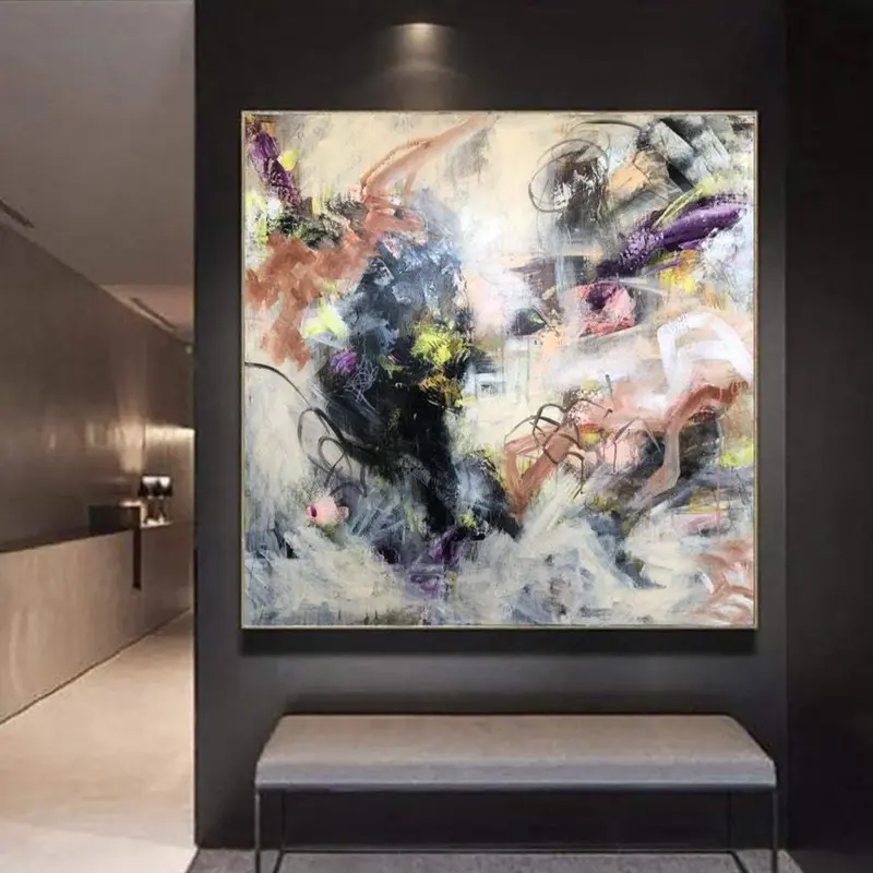 Oversize Colorful Abstract Oil Painting Acrylic Canvas Art Original Wall Decor | PEARL MORNING