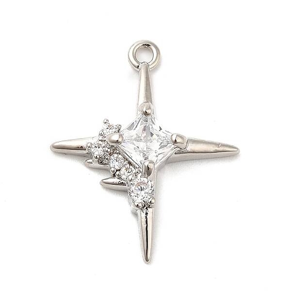 Brass Micro Pave Cubic Zirconia Pendants