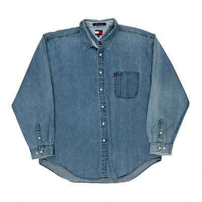 Tommy Jeans Denim Shirt - 2XL Blue Cotton