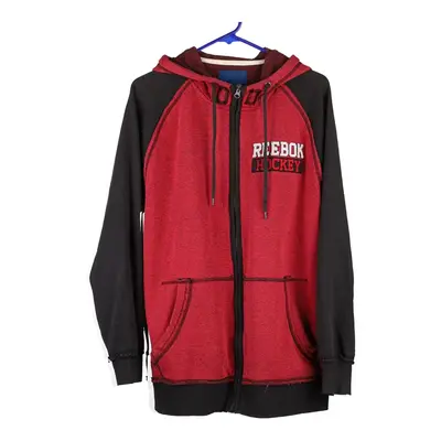 Reebok Hoodie - Large Red Cotton Blend