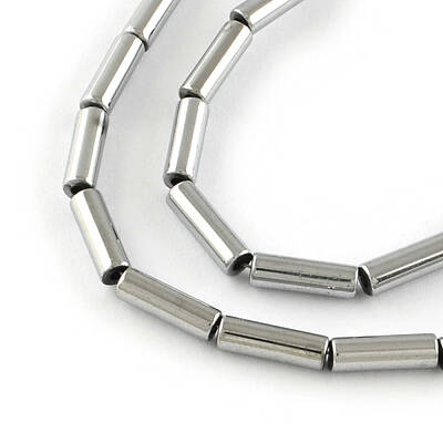 Tube Electroplated Non-magnetic Synthetic Hematite Beads Strands