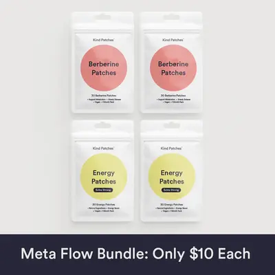 Kind Patches Meta Flow Bundle: Natural Ingredient, Energy Support, Healthy Metabolism, Caffeine, Berberine, Vegan