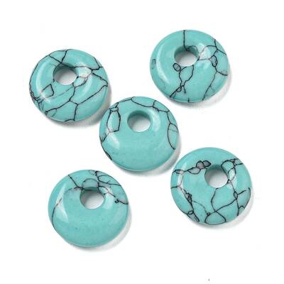 Synthetic Turquoise Donut/Pi Disc Charms