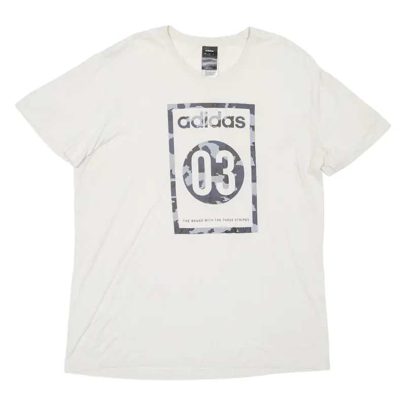 ADIDAS Mens T-Shirt Beige L