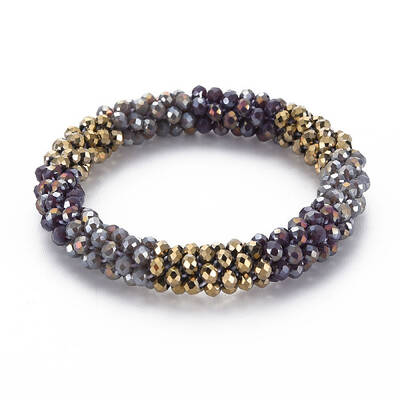 Crochet Glass Beads Braided Stretch Bracelet