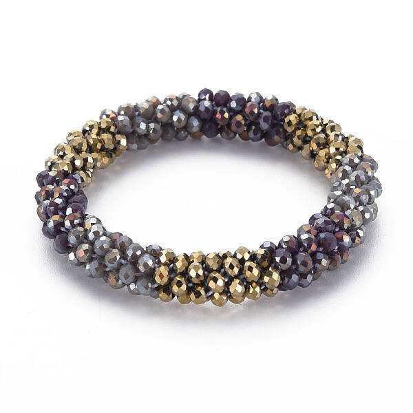 Crochet Glass Beads Braided Stretch Bracelet