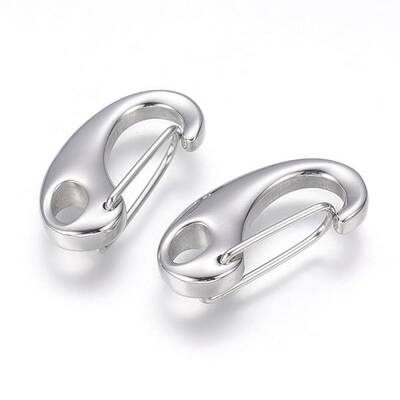 Tarnish Resistant 304 Stainless Steel Push Gate Snap Keychain Clasp Findings