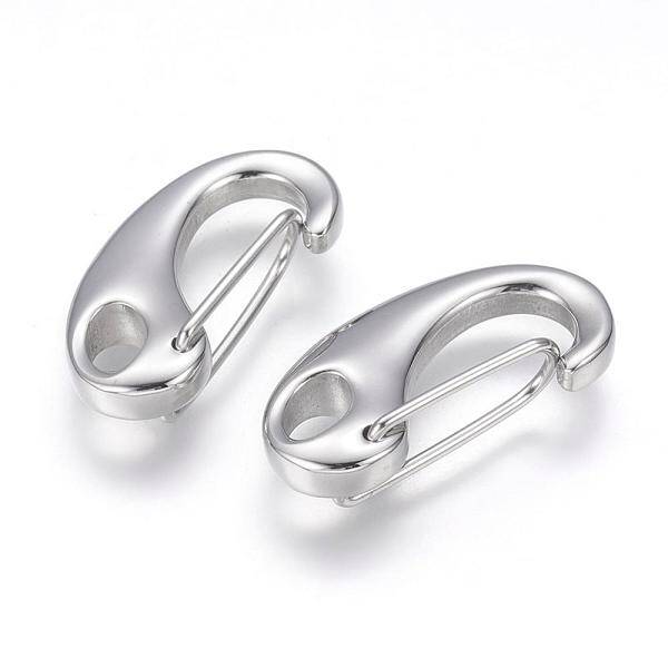 Tarnish Resistant 304 Stainless Steel Push Gate Snap Keychain Clasp Findings