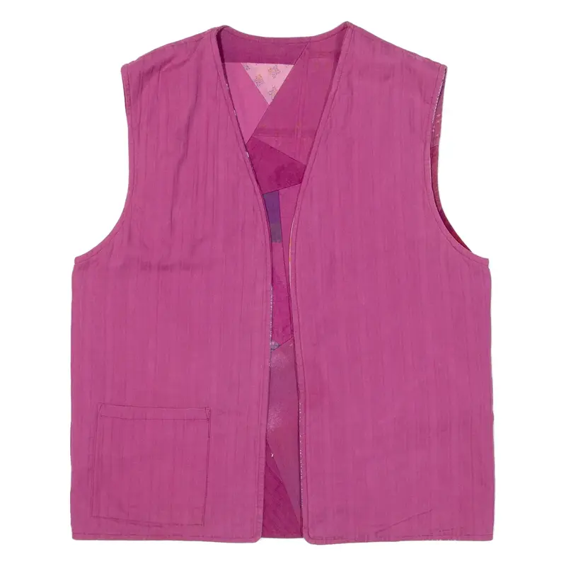 Reversible Womens Gilet Pink Patchwork M