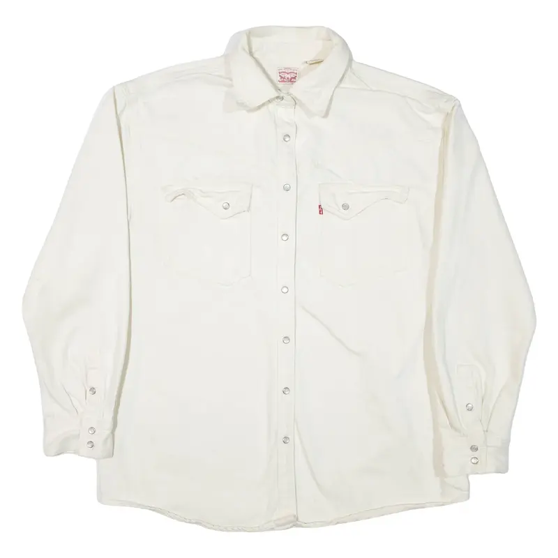 LEVI'S Mens Plain Shirt White Long Sleeve S