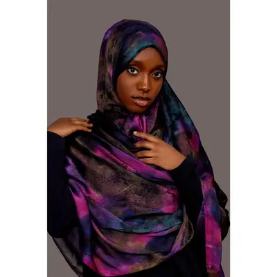Printed Chiffon Hijab – Aurora Bliss