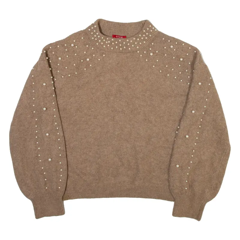 REISS Pearl Womens Jumper Brown High Neck Tight Knit L