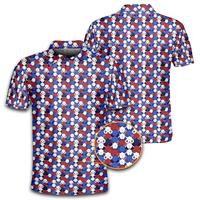 American Tatas Polo Shirt – Patriotic Golf Tee for Men – Funny 4th of July Button-Up – Red White Blue Novelty Boobs Pri...