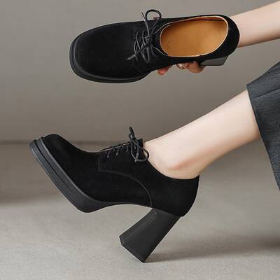 CHIKO Aalilyanna Square Toe Chunky Heels Oxfords Shoes