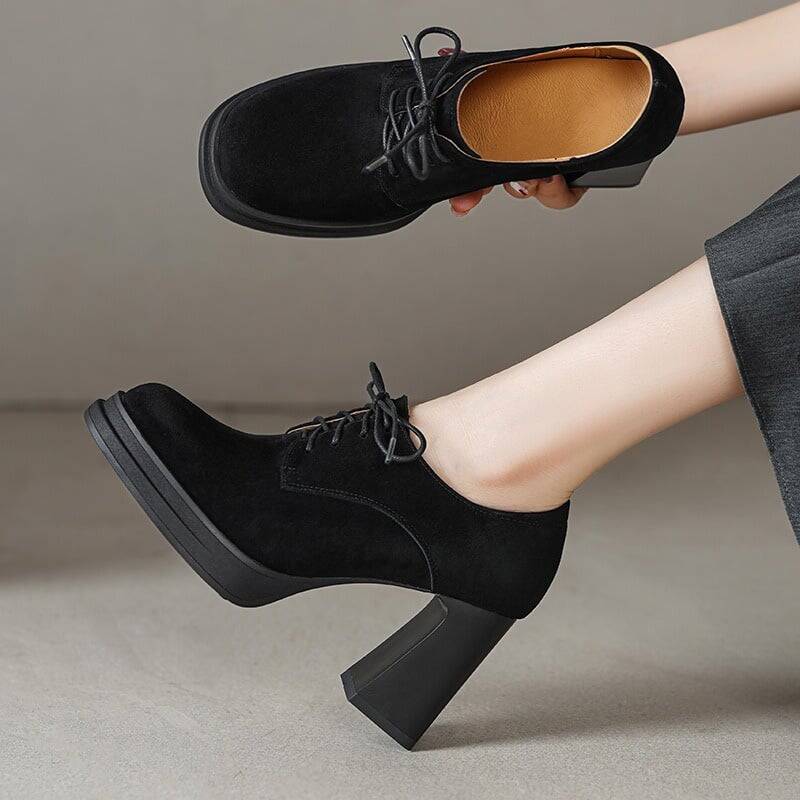CHIKO Aalilyanna Square Toe Chunky Heels Oxfords Shoes
