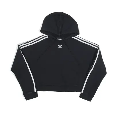 ADIDAS Cropped 2018 Hoodie Black Pullover Womens UK 14