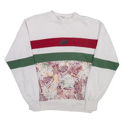TIME FLIP Mens Sweatshirt White 90s S