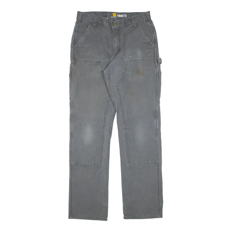 CARHARTT Double Knee Workwear Jeans Grey Denim Relaxed Straight Mens W28 L31