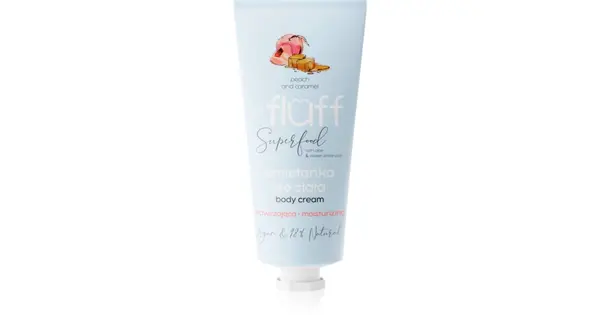 Fluff Superfood Peach & Caramel Body Cream Moisturizing Aloe & Sweet Almond Oil 150ml