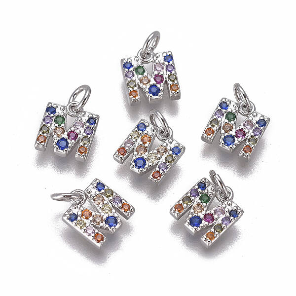 Brass Micro Pave Cubic Zirconia Charms