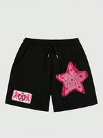 Men's Star Print Shorts, Loose Casual Street Comfy Breathable Shorts, Men's Bottoms for Summer