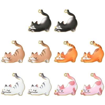 10Pcs Rack Plating Alloy Enamel Pendants