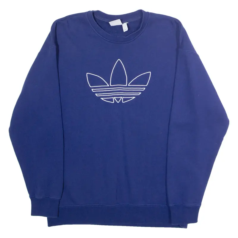 ADIDAS ORIGINALS Womens Sweatshirt Blue Crew Neck UK 4