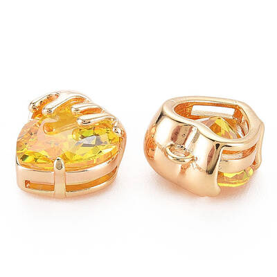Brass Micro Pave Cubic Zirconia Charms