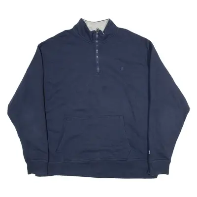 CHAMPION Mens Sweatshirt Blue 1/4 Zip 2XL