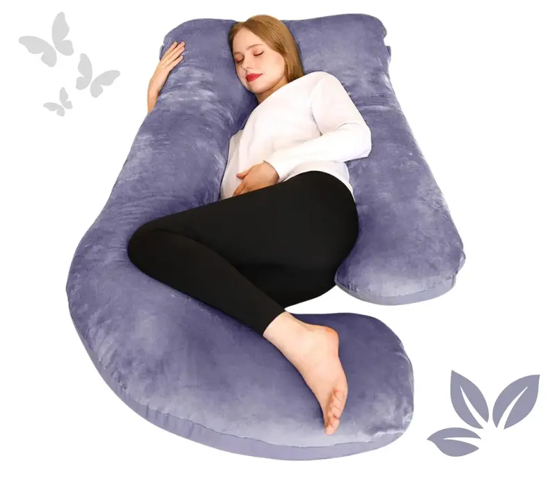 Home U-Shaped Full Body Pregnancy Pillows, U Shaped  Body Maternity Pillow 58 inch, Pregnant Women Must Haves Pregnancy Pillo...