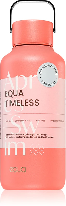 Equa Timeless Stainless Steel Water Bottle, Small, Color Après SwiM, 600 ml