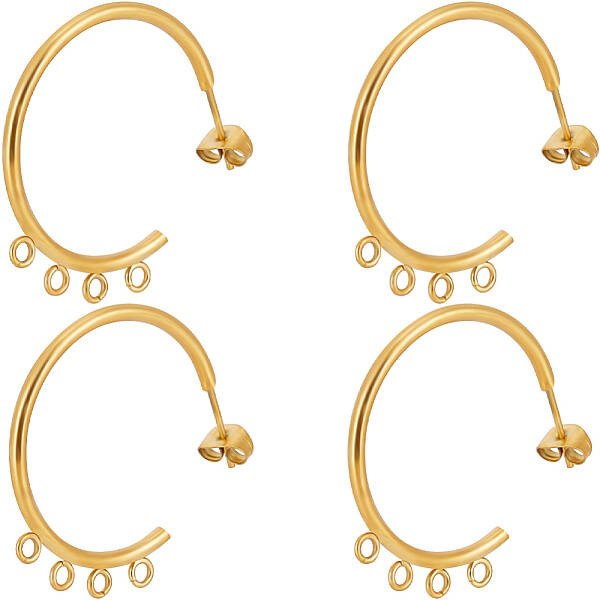 14Pcs 304 Stainless Steel Stud Earring Findings