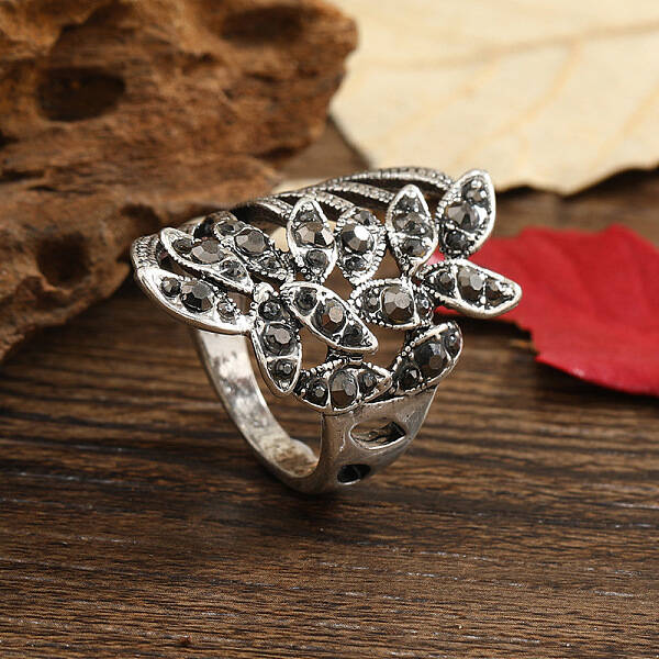 Zinc Alloy Micro Pave Cubic Zirconia Finger Rings