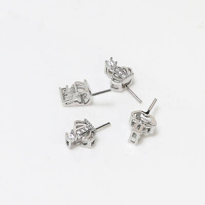 Brass Micro Pave Clear Cubic Zirconia Crown Head Pins