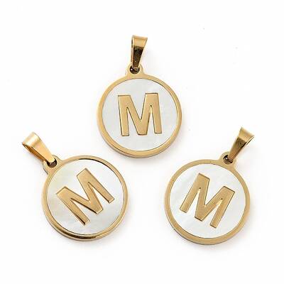 PVD Vacuum Plating 304 Stainless Steel with White Shell Pendants