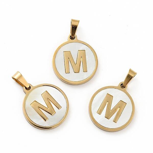 PVD Vacuum Plating 304 Stainless Steel with White Shell Pendants