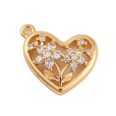 Brass Micro Pave Clear Cubic Zirconia Pendants