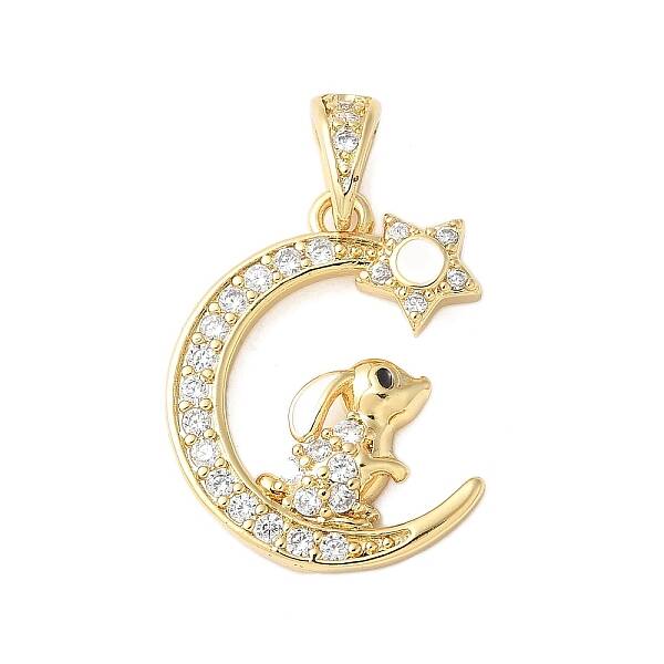 Brass Micro Pave Cubic Zirconia Pendants