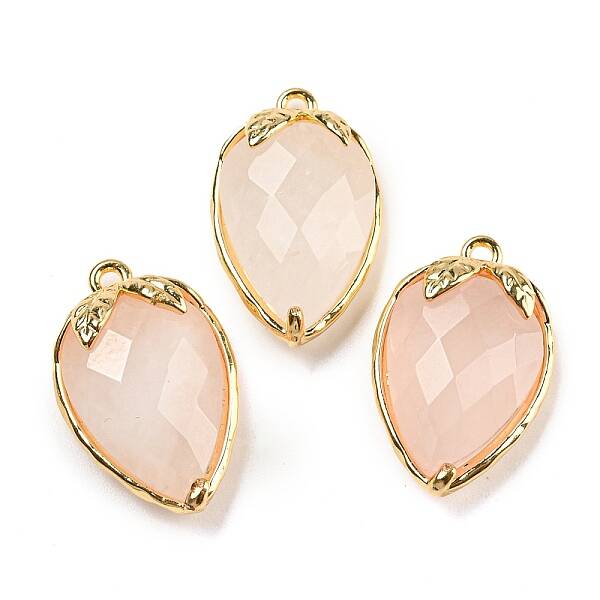 Natural Rose Quartz Faceted Pendants